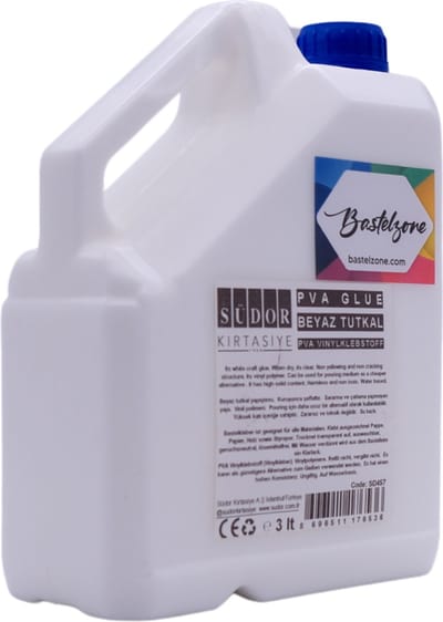 Südor Premium PVA-witte lijm 3 liter. Hobbylijm, Universele lijm, Witte Hout Lijm, Universele toepassing voor alle materialen 3000 ml