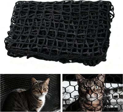 Veiligheidsnet 1x1m voor Balkon, Trap en Raam - Zwart Isolatienet voor Huisdieren - Polyester - Geschikt voor Terras en Buitenruimte.