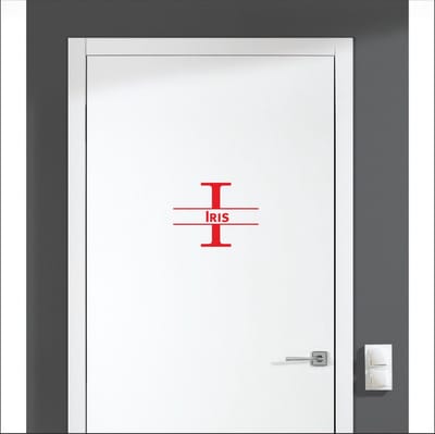 Deursticker Met Naam -  Iris - Rood