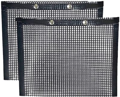 Dailygoods- Grillmesh Tas 2 Stuks - Anti-aanbak Bakzak - Herbruikbaar - Bestand Tegen Hoge Temperaturen - 24 x 14 cm - Voor Buiten Grillen - Grillzak