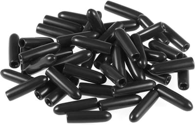 Schroefdraadbeschermers 2 mm Zwart - Flexibele Doppen voor Meubelbescherming - 50 Stuks