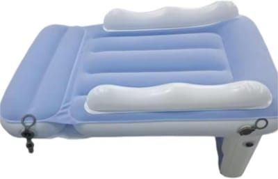 Opblaasbaar Reisbed - Autobed Verlenger - Comfortabel Reizen - Hoge Zijkanten - 80 x 60 x 50 cm - Paars