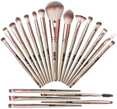 20-delige Make-up Kwasten Set – Compleet Multifunctioneel Vegan Kwastenset voor Foundation, Poeder, Oogschaduw, Wenkbrauwen, Blush & Concealer