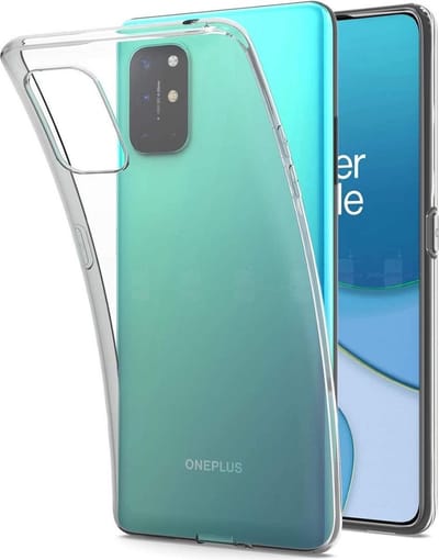 LuxeBass Siliconen hoesje geschikt voor OnePlus 8T - Transparant - telefoonhoes - gsm hoes - telefoonhoesje