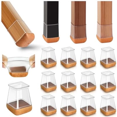 20 Stuks Transparante Siliconen Stoelpootbeschermers - Vloer Bescherming Caps voor Stoelen met Vilt