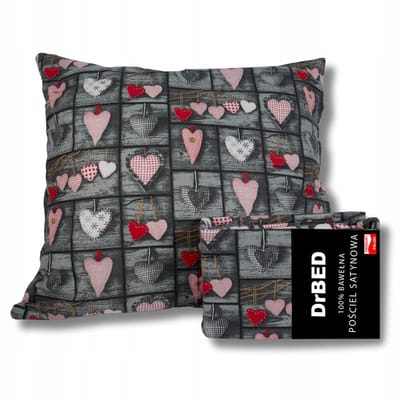 DrBED - Satijnen Katoenen Beddengoed Set - 160x200 cm - Romantisch Hartjesmotief