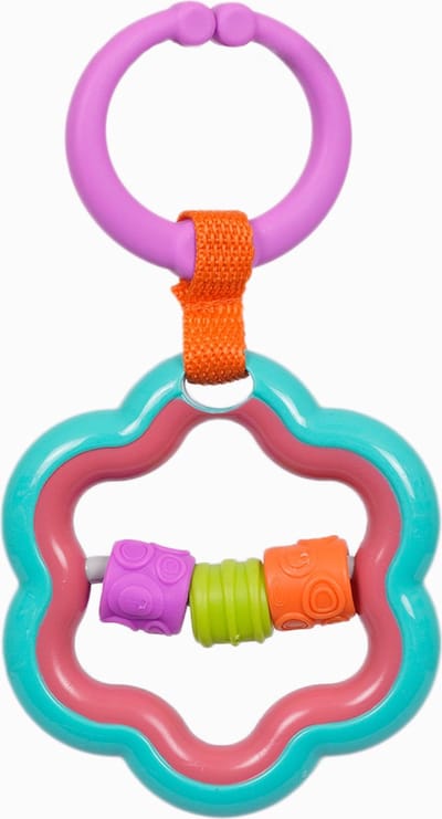 Speelgoedtopdeals - Rammelaar Hangspeeltje Buggyspeeltje - Ster blauw rood