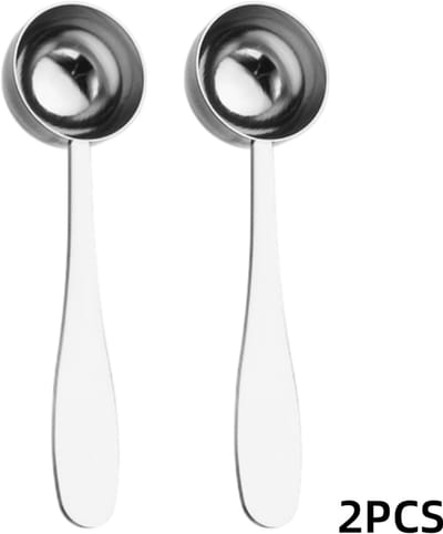 2 stuks-Koffielepel - maatlepel - theelepel - RVS - keukenhulpmiddel - geschikt voor het opscheppen van koffiepoeder, theebladeren of specerijenpoeder - zilver - 13 x 3,5 cm - 15 ml