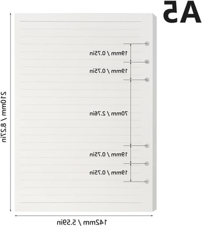 A5 Notitieboek Navullingen - 3 Pack met 135 Lijnen, 6 Gaten, Geschikt voor Dagboek en Schetsboek