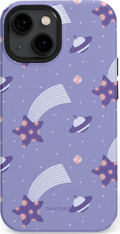 Casetastic Hoesje Geschikt voor Apple iPhone 13 Mini Magsafe - Stijlvolle Beschermende Duo-layer Case - Sterrenhemel Lila