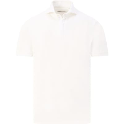 John Miller Polo Slim Plain Hyperstretch Short Sleeve Zip Collar Antiekwit / male