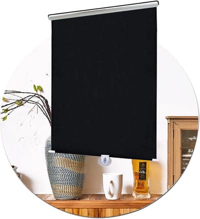 Verduisterend rolgordijn - Zuignap raambekleding - Zon weren - Zonder boren - 50x125cm - Zwart