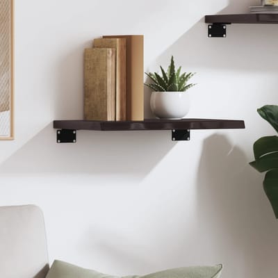 vidaXL - Wandschap - 40x30x2 - cm - behandeld - massief - eikenhout - donkerbruin