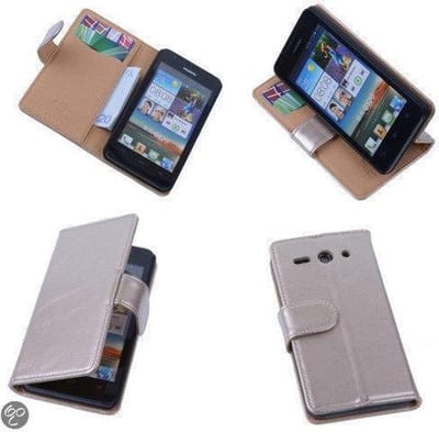 PU Leder Goud Hoesje Huawei Ascend Y530 Book/Wallet Case/Cover