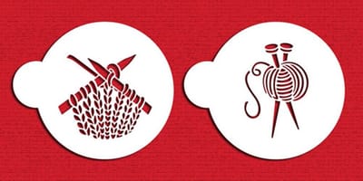 Designer Stencils Knitting Cookie Set - set van 2 sjablonen