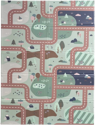 Béaba Speelmat XXL – 200×150 cm – Schokabsorberend & Waterdicht Speeltapijt - Schokdempende Laag van 1,5 cm – Speelkleed met Dubbelzijdig Design – Opvouwbare Speelmat voor Binnen en Buiten– Vanaf 0 Maanden – Sage