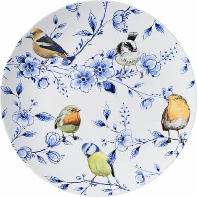 Wandbord Bosvogels met bloesem - Keramiek - 31 cm