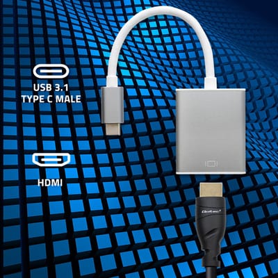 Qoltec USB-C 3.1-adapter |   HDMI |   4K |   MHL |   Aluminium