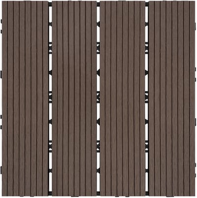 ACXIN WPC Balkon Tegels Kliksysteem Terrasvloeren Kunststof Houtlook Balkonvloer Tuin Terras 30x30 Cm 11-Delig - Lichtbruin