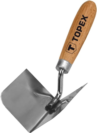 Topex - Roestvrijstalen Gipsspaan - 85x60 mm - Houten Handvat