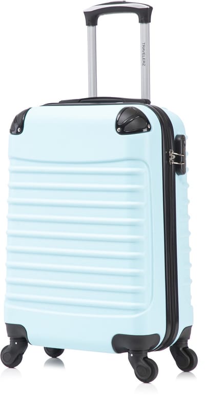 Travelerz Rome Koffer – Handbagage 39 Liter – Lichtgewicht ABS – Spinner Wielen – ijsblauw – Met Cijferslot