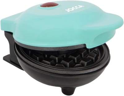 Rond Wafelijzer - Wafelmaker Apparaat - Snelle Wafels Bakken - Antiaanbaklaag Antislipvoetjes - 12 x 12 x 3 CM - Turkoois