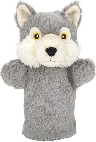 Nature Planet Pluche wolf handpop knuffel - 24 cm - Wolven