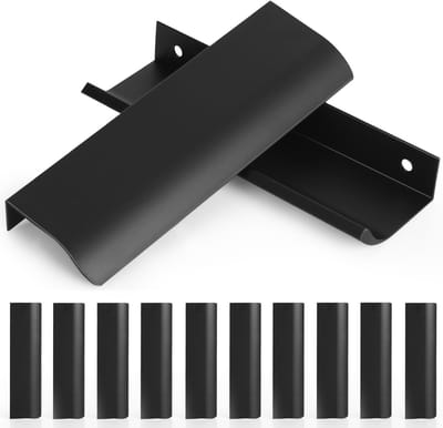 Dailygoods- Kastgrepen Ergonomisch Ontwerp - Zwarte Kastgrepen - Verstevigd Aluminium - Set van 10 - Verbeterde Grip - Geschikt voor Keukenkasten - Meubelgrepen