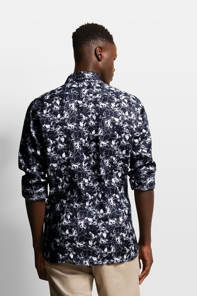 Bugatti Herren Shirt van 100% linnen
