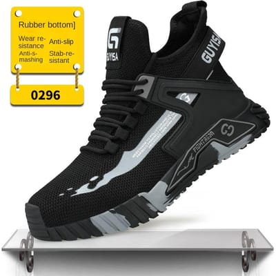 Chaussures d'assurance travail Anti-écrasement, Anti-perforation, Antidérapantes et Respirantes Chaussures à embout acier Protection Chantier Chaussures de sécurité 46