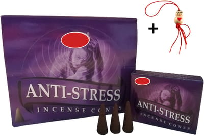 Doos met 12 pakjes - Wierook - Wierookkegeltjes - Kegeltjes - Kegels - Incense Cones - Anti Stress - 120 Kegeltjes + Gelukspoppetje