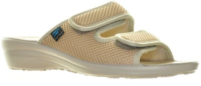 Beige Slippers Velcro Fly Flot maat 42