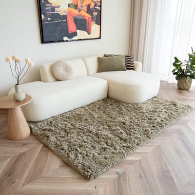Hoogpolig vloerkleed Pilo groen polyester Interieur05 - 200 x 290 cm - (L)