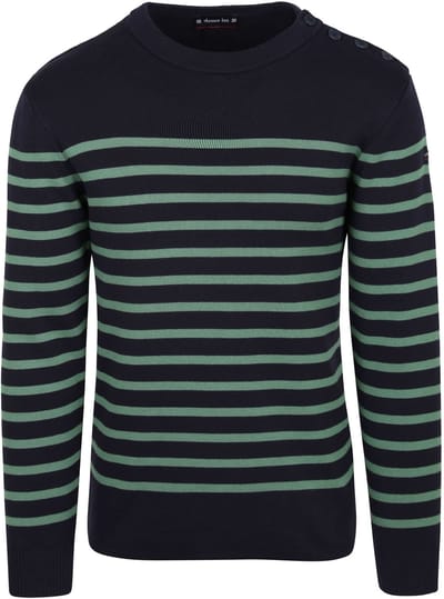 Armor-Lux Groix Trui Strepen Navy Groen - Maat M - Heren