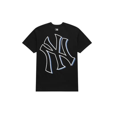 T-shirt Manches Courtes Vintage Américain Col Rond Imprimé Logo Lettre MLB New York Yankees Unisexe Noir 3ATSB0433-50BKS L gray