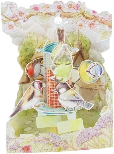 Interactieve Wenskaart - 3D Kaart - Bijzondere Groeten - Bewegende Delen - 6 x 8 Inch - Tuin Vogels