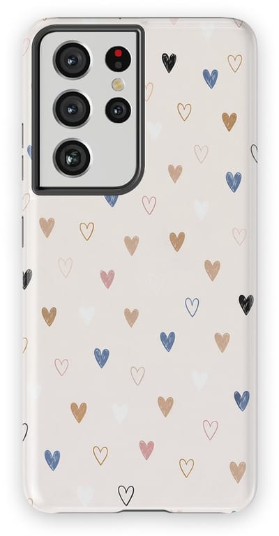 Tough Hoesje met Hartjes Samsung Galaxy S21 Ultra | Little Love Tough Case Geschikt voor Mag | Hartjes Print Backcover Samsung Galaxy S21 Ultra Heart Harmony