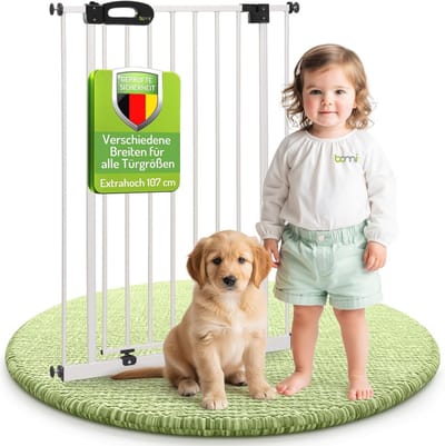 Extra Hoog Kinder Traphekje 73-141 cm Klemmen Zonder Boren Automatisch Sluitend Veiligheidsrek