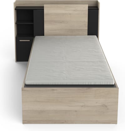 Vente-unique Bedframe hout zwart 90 x 200 cm, 90 x 190 cm