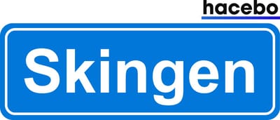 Hacebo - Plaatsnaam Sticker - 29x10 CM - Skingen sticker - Verkeersborden sticker - grappige cadeaus - Skingen