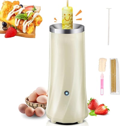 Automatische eierrolmachine, verticale omeletmaker met snelle verwarming, antiaanbaklaag van roestvrij staal, compacte elektrische eierkoker voor thuisgebruik (wit)