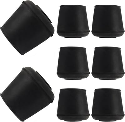 8 Stuks Ronde Rubberen Stoelpootdoppen voor 27-28mm Poten - Antislip en Krasvrij