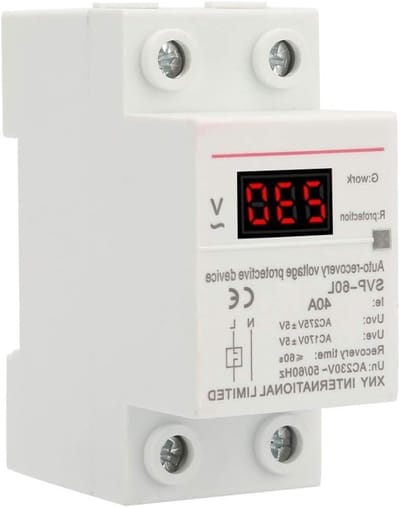 Automatische Reset Bescherming tegen Overspanning en Onder spanning, 230V 40A, Din Rail Montage