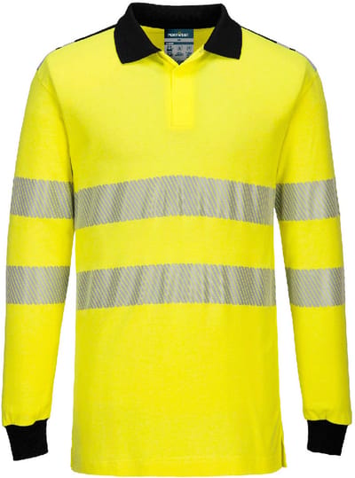 Portwest PW3 Vlamvertragende Modaflame Hi-Vis Poloshirt FR702 - Geel/Zwart - L