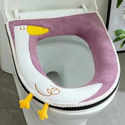 Toilet Brilhoezen - Toilet Seat Covers - Warmte en Comfort - Pluche Katoen - 2 Stuks - Geel