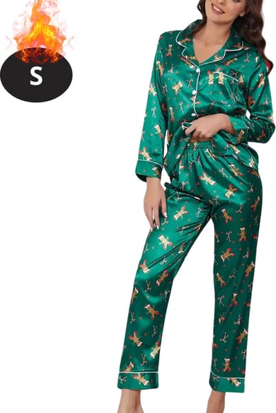 Bovista Kerst Pyjama - Dames - Kerstpyjama - Vrouwen - Slaapkleding Volwassenen - Set - Broek - Shirt - Christmas - Maat S