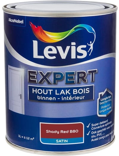 Levis - Expert Hout Lak Binnen Satin Mix - Shady Red B80 - Mengverf - 1 L