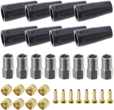 Dailygoods- Remslang Set - Hydraulisch Schijfrem - Inclusief 4x Olienaalden - 4x Persringen - 4x Slangschroeven - 4x Stofkap - Hoogwaardige Kwaliteit - Remonderdelen