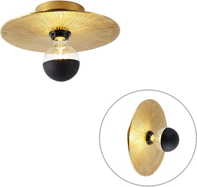 QAZQA konge - Oosterse Plafondlamp - 1 lichts - Ø 300 mm - Goud/messing - Woonkamer | Slaapkamer