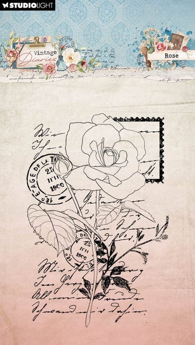 Clear stamps Rose - Vintage Diaries nr. 654